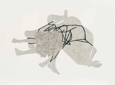 Julie Ouellet, Chimère no7, 2010, Peinture à la cire, huile et acrylique sur bois, 142 cm x 196 cm, Photographie © Guy L’Heureux Julie Ouellet, Chimère no7, 2010